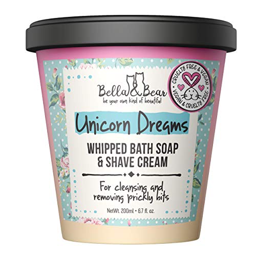 Bella and Bear - Unicorn Dreams 3 in 1 - Whipped Bath Soap & Shave Cream - Moisturizer for Women - SLS Free - Cruelty Free - Vegan - 6.7oz