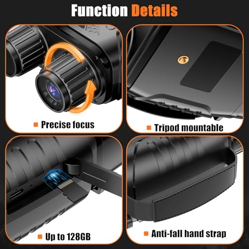 LBOYLOVE® Night Vision Goggles, 1080P HD Infrared Night Vision Binoculars for Day and Night with 2MP Photo, 10X Digital Zoom, 2.8'' HD Screen & 64GB TF Card, Suitable for Hunting, Camping & Security