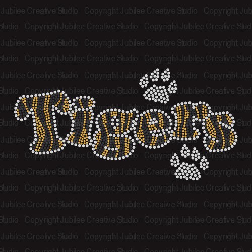 Tiger Stripes Iron On Rhinestone Crystal T-shirt Transfer by Jubilee Rhinestones