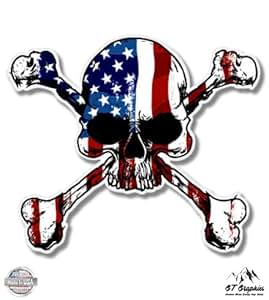 Download Amazon.com: American Flag Skull With Crossbones - Vinyl ...