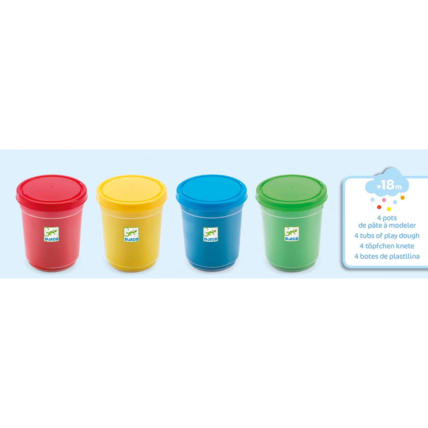 Djeco - 4 tubs of play dough *