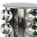 Rotating Spice Rack with 16 Spice Jars - Durable and Stylish Revolving Seasoning Storage and Organizer with Sturdy Bottles and Stable Base Stand, Perfect for your Kitchen Countertop and Dining Table