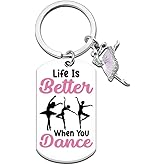 UVIBEW Dance Gifts Dance Teacher Gifts for Women from Students Dance Keychain Ballet Accessories for Girls Ballet Keychain Dance Instructor Gifts for Dancers Teen Girls Birthday Gift