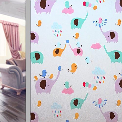 Frosted glass films static electricity creative cartoon sticker opaque opacity anti- window paper bathroom restroom-B 80x200cm(31x79inch)