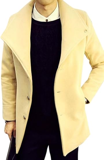 Amazon Formanism キレイめ 大人 襟 大きめ 袖 ボタン ハーフ コート メンズ クリーム Xl コート ジャケット 通販