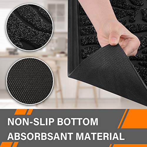 image for Mibao Low Profile Shoe Scraper Doormat Indoor Outdoor Floor Mat Entran