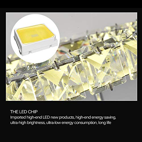 Kristallen plafondlamp, modern, nul net plafondlamp, led, flush plafondlamp, 12 W, vierkant roestvrij staal, mini… - Afbeelding 8