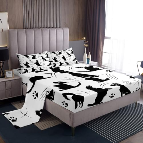 Dog Silhouette Queen Sheet Set