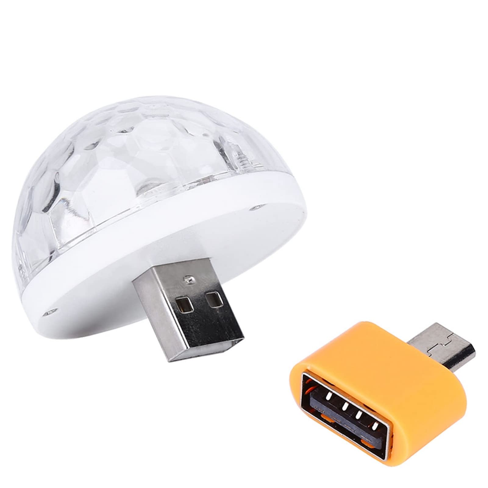 VGEBY Mini USB Disco Lamp with Smartphone Adapter for Party DJ Car Outdoor Christmas for iPhone/Andriod (White-for Andriod) Model Toys Deformable Model