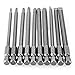 IBEUTES 10pcs 1/4 Inch Hex Shank Long Magnetic Screwdriver Bits Set 4 Inch Power Tools (Slotted+Cross+Plum blossom)