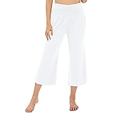 Urban CoCo Women's Comfy Yoga Capri Pants Casual Wide Leg Sweatpants High Waist Stretch Cropped Pants
