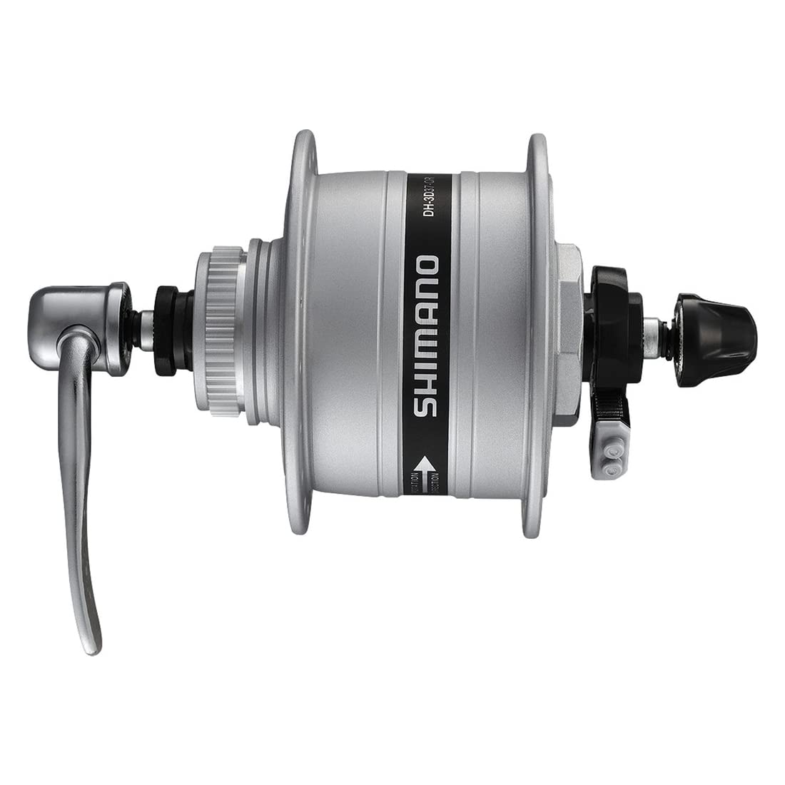 SHIMANO Unisex - Adult DH-3D37 Hub Dynamo, Silver, One Size