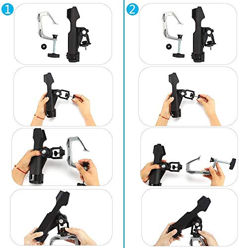 Aresko Lot De 2 Supports De Canne à Pêche Pour Canne à Pêche Avec Fixation Réglable à 360 Degrés