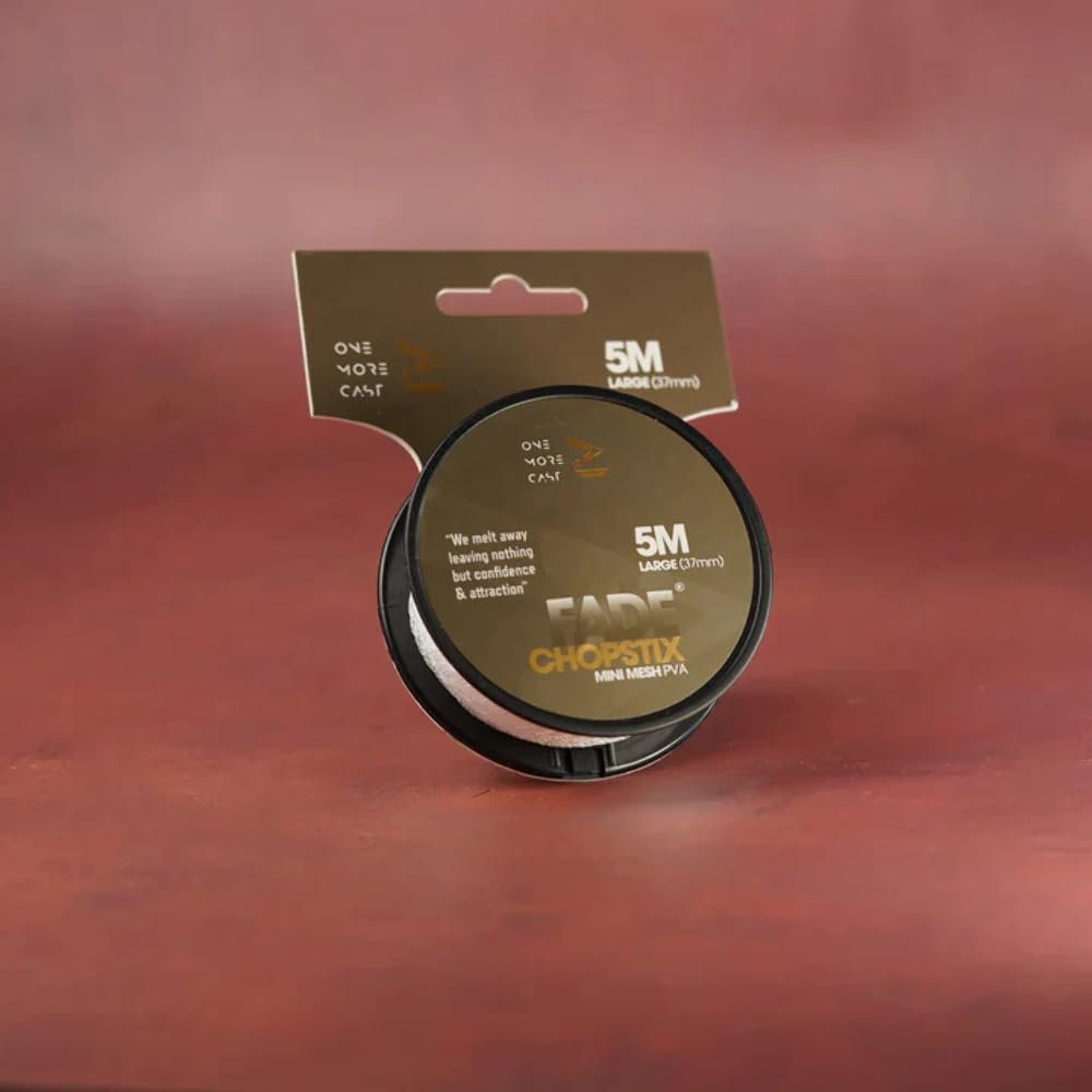 One More Cast (OMC) Chopstix Fade PVA Mesh System & Refills - Bait Chopping Tool, Fast Melt PVA Mesh for Carp Fishing Bags & Sticks - Terminal Tackle