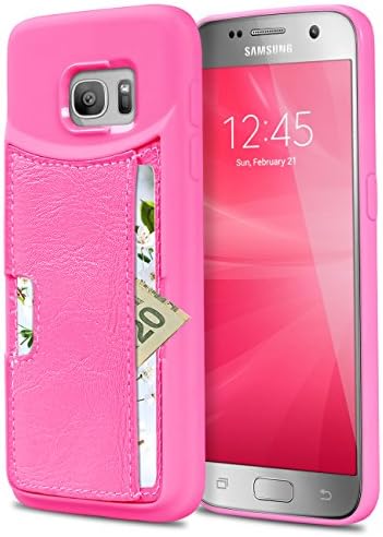 Galaxy S7 Case, WINNETEK Durable Faux Leather Ultra Slim Galaxy S7 Wallet Case with Credit Cards Holders Carrying Case Protective Shell for Galaxy S7 - Rose