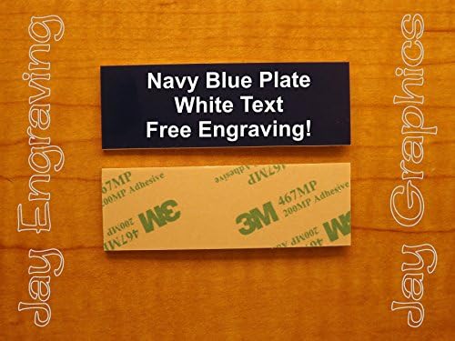 Custom Engraved 1x3 Plate | Name Tag Sign Placard | Badge With Adhesive | Engraving Trophy Plaque Urn Keepsake Loving Personalized Small Business Home Office Wall Door Plaque (Navy)