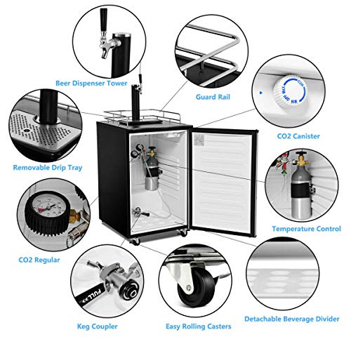 3 COSTWAY+Kegerator+Single+Tap+Refrigerator+Compressor