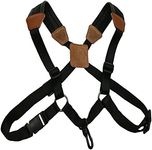 LONGTAI Saxophone Shoulder Strap Leather Soft Pad Sax Harness Alto Tenor Baritone Soprano Brown