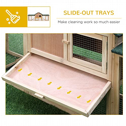 PawHut Large Rabbit Hutch Outdoor Materials Safer for Pets & ClimateFriendly, Big Rabbit Cage