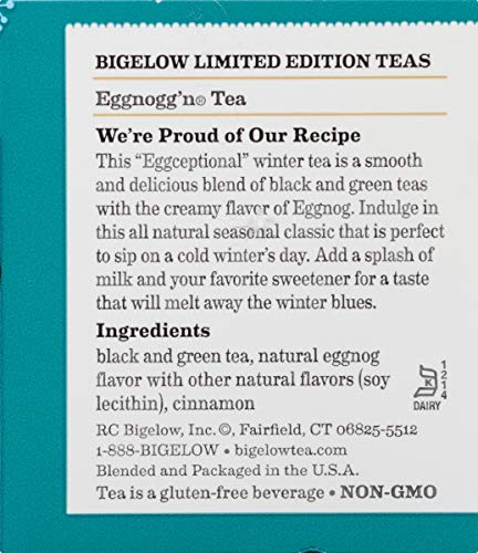 image for Bigelow Tea Bigelow Eggnogg'n Tea 20 count Boxes (Pack of 6), 120 Tea 