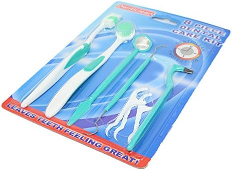 8 in 1 Oral Dental Tooth Care Kit Sets-toothbrush Kit,tounge Brush,dental Mirror,dental Pick,floss Stain Tongue Picks ,Teeth Denticlean Clean Tools/dental Stain Remover/eraser