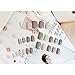 Yean Set of 24 Bridal False Nails Grey Stripe Nail Vintage Short Fake Nail Tips Nail strips with Glue and Adhesive Tab for women and girls