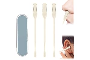 DSACL Nasal Hair Cutter & Trimmer, 2025 New 360° Rotary Nose Hair Remover with Ear Picker, Portable Grooming Essential for Men & Women Travel Essential (Beige, 3 Pcs)
