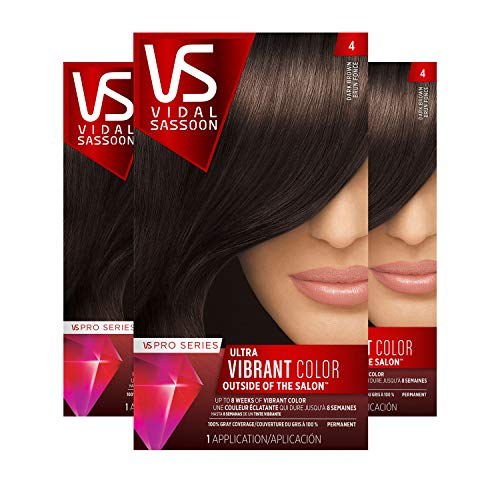 Vidal Sassoon Pro Series Hair Color, Shade 4 Dark Brown, 3 Count (Best At Home Hair Color For Brunettes)