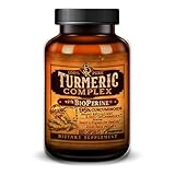 100% Organic Turmeric Complex with BioPerine® Black Pepper Extract and 95% Curcuminoids - Anti-Inflammatory, Antioxidant, Joint Pain Relief - 180 Vegetarian Capsules