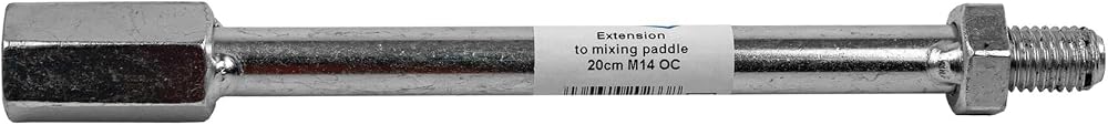 TOOLTY Mixing Paddle Extension Bar M14 Thread Galvanised Steel 200mm DIY