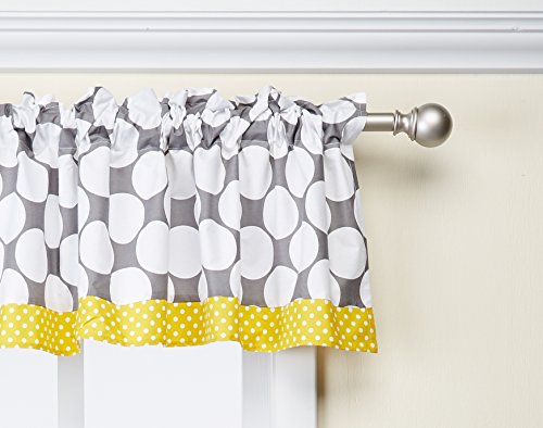 Dots/Pin Stripes Grey/Yellow Window Valance