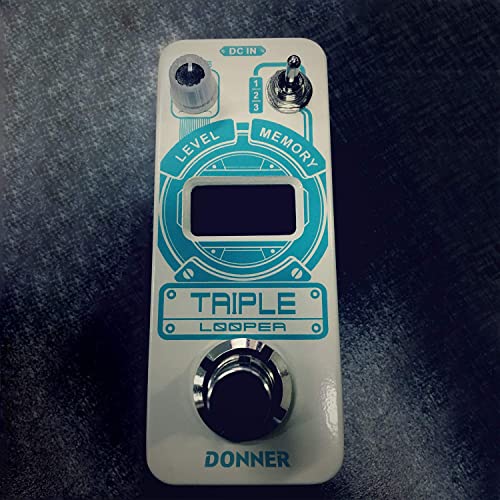 Donner Triple Looper Guitar Pedal, Loop Pedal with Screen, 3 Loops 30