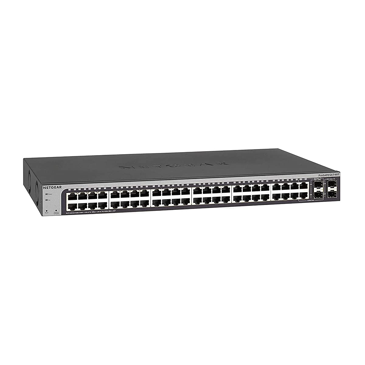 NETGEAR 48-Port Gigabit Ethernet Smart Switch (GS748T) - Managed, with 2 x 1G SFP and 2 x 1G Combo, Desktop or Rackmount, and Limited Lifetime Protection