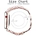 FanTEK Band for iWatch 42mm / 44mm, Luxury Crystal Bling Rhinestone Diamond Bracelet Strap, Adjustable Stainless Steel Replacement Band Compatible with iWatch Series 5/4/3/2/1 Rose Gold