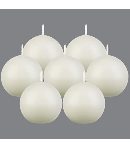 2-Piece 4-Inch Ball Candles - Sage Green Hand-Poured Sphere Candles, 56-Hour Burn
