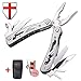 Multitool Locking Pliers with Knife and Screwdrivers - Small EDC and Survival Pocket Folding Spring Loaded Mini Tool - Portable Tactical Army Utility Multi Function Tool - Grand Way 2230