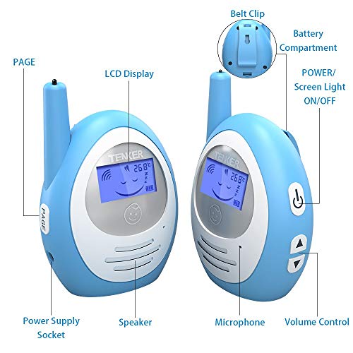 TENKER Two-way Baby Audio Monitor with Temperature Sensor and Power Save Mode, Digital Talk-back Intercom System for up to 1,000ft Extended Range, Always Connected to Your Baby  - Thumbnail 4
