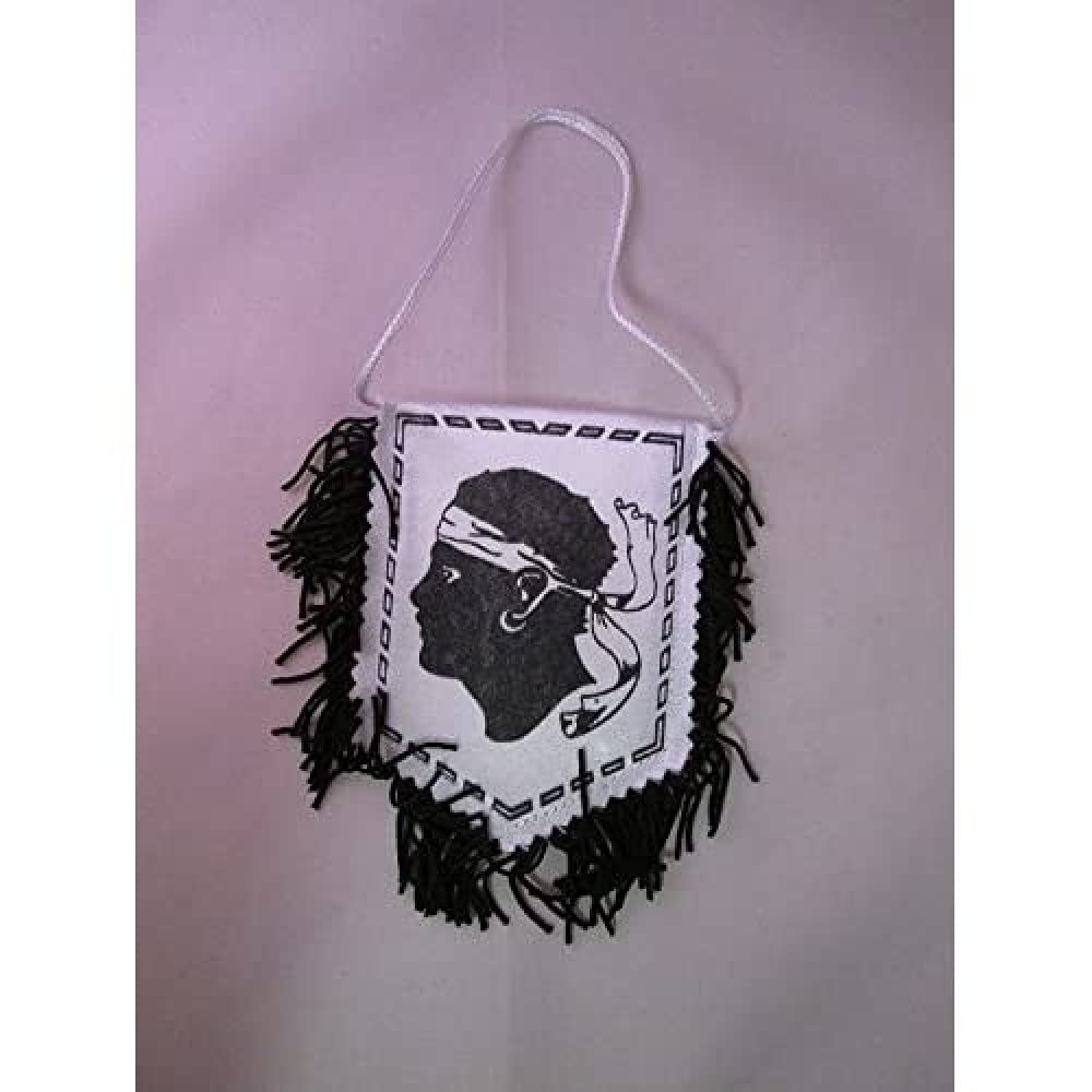 AZ FLAG - Corsica Mini Banner - 6'' x 4'' - 100% Polyester French region of Corse Small Pennant for Car - Double-sided Flag with cords