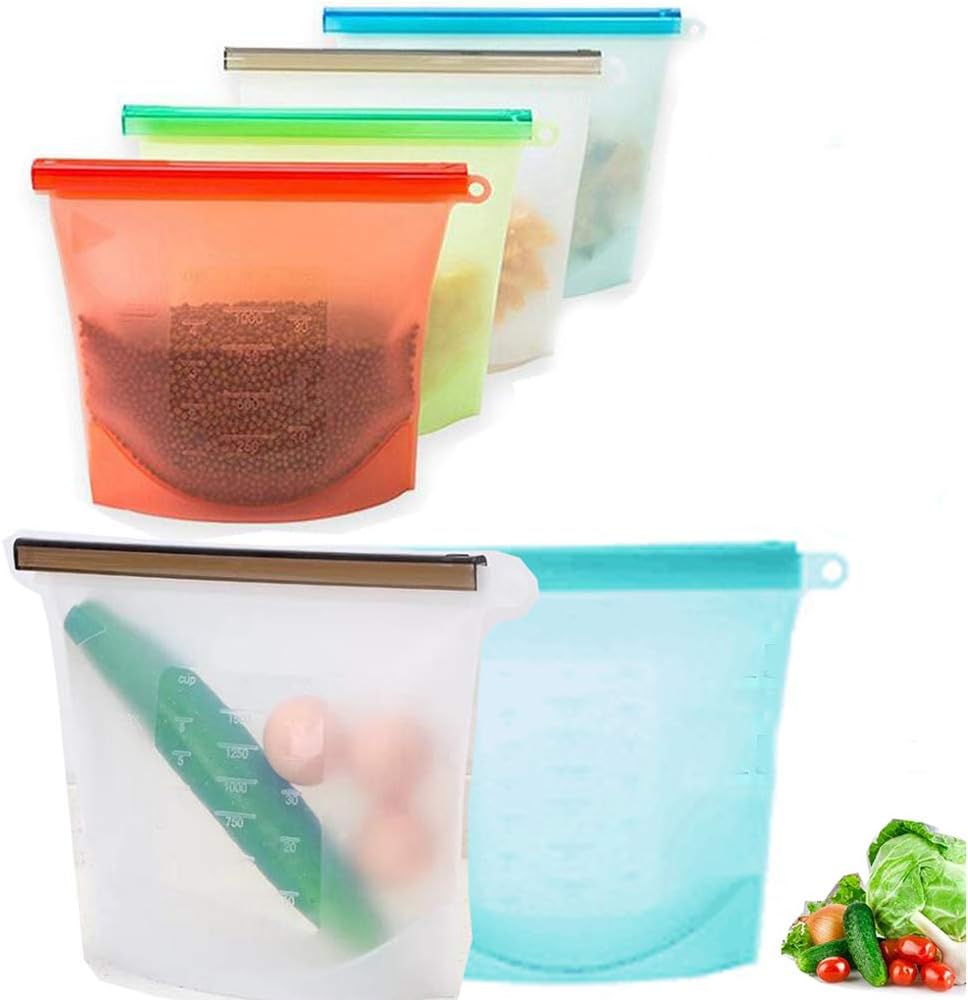 Bolsa almacenamiento de alimentos de silicona reutilizable Cierre