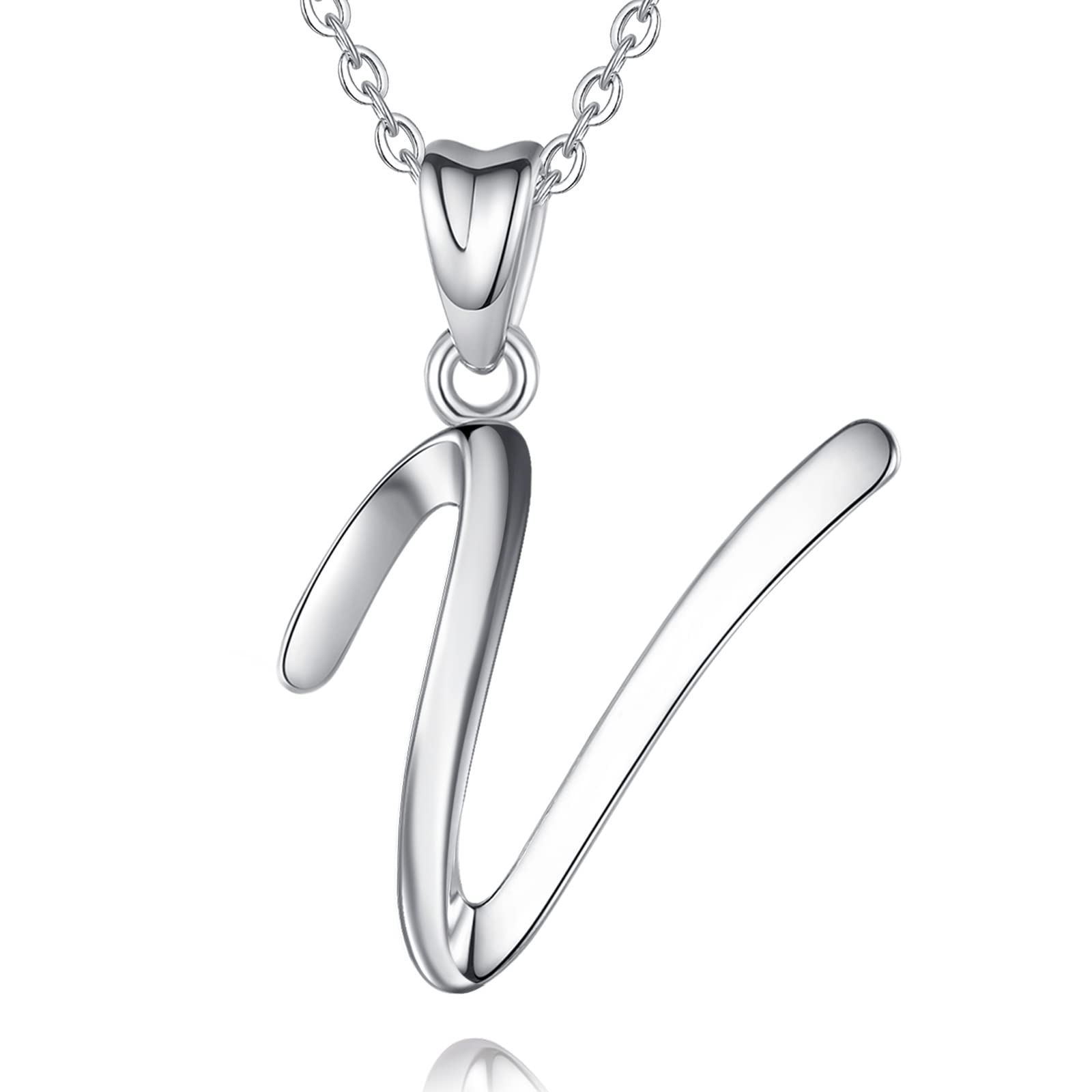 EUDORA 26 Alphabet Necklace 925 Sterling Silver Initial Letter Personalised Pendant Necklaces Gifts for Women Ladies Girls Mother's day,18inch Chain — image 1