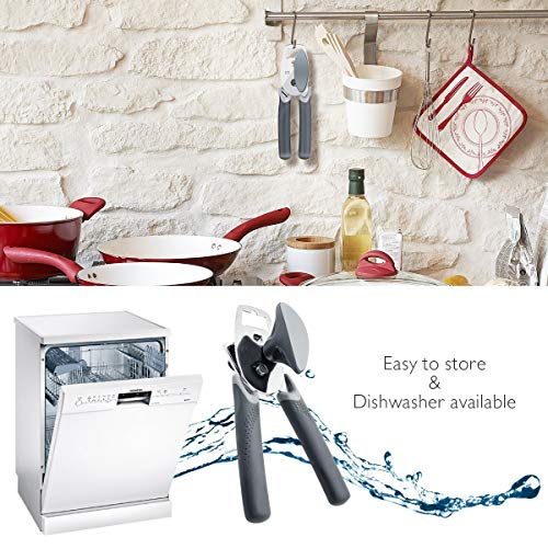 Manual Can Opener，Can Opener Manual Smooth Edge Manual Can Openers for Seniors With Arthritis Bottle Opener for Weak Hands a gift for parents, elder, Seniors(5 Functions) - Thumbnail 6
