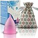 Athena Menstrual Cups - Larger Size - The Original Softer Reusable Period Cups for Women – for Regular to Heavy Flow – No Shift Menstruation Cup with Form Fit Rim for Easy Insertion