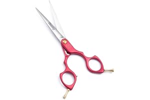 Moontay 6.0" Professional Straight Pet Grooming Scissor, Dog Cat Grooming Shear/Scissor with Ultra-Light Aeronautical Aluminum Handle, 440C Japanese Stainless Steel Pet Grooming Shear, Red