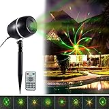 Holiday Galaxy Lights Projector, Popstar Outdoor Star Motion Shower Waterproof LED Red and Green Slide Show Magic Fairy Projection Lighting for Halloween Outside House Holidays Xmas Decoration