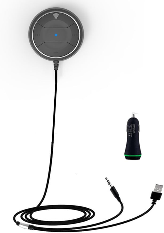 JZN Wireless Handsfree Speaker NFC Bluetooth Stereo Music Receiver 3.5mm Car Aux Adapter Charger