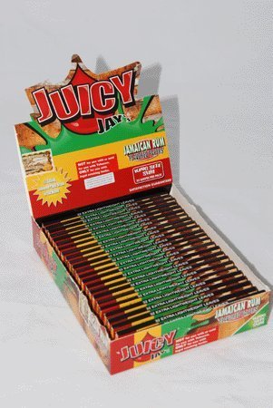 1 Box Juicy Jay's King Size Slim Rolling Papers - Jamaican Rum Flavored - 24 Packs / 1 Full Box
