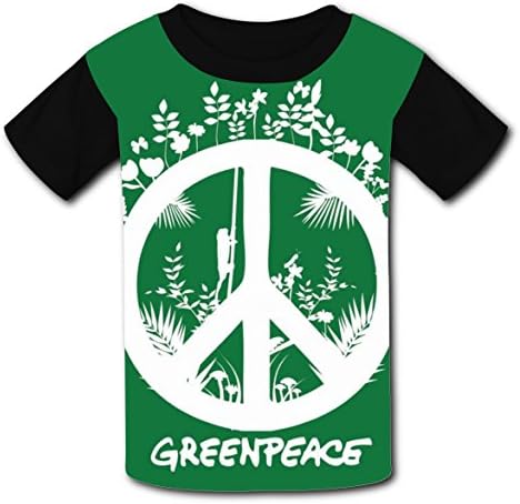 Greenpeace T-shirts Tee Shirt for Kids Tops Costume Black XL