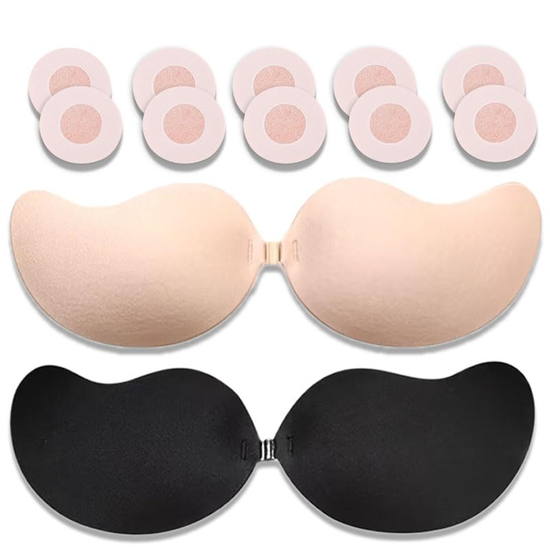 Photo 1 of * only comes with the black one *
Sticky Bra Strapless Self Adhesive Bra Push Up Invisible Adhesive Bras for Women 2 Pairs (B) Nude