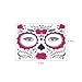 Day of The Dead Sugar Skull Face Tattoos Makeup Kit Halloween Glitter Red Roses Temporary Tattoos Stickers for Women Men Kids Mexican Party Favor Supplies (4 Sheets)