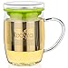 Tealyra - perfecTEA - Infuser Tea Cup - 15.2-ounce - Borosilicate Glass Tea Cup with Lid and Stainless Steel Infuser Basket - Perfect Mug for Office and Home Uses Loose Leaf Tea Steeping - 450ml